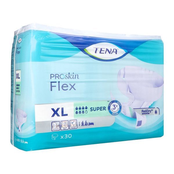TENA FLEX SUPER Change complet avec ceinture de fixation pour adulte, extralarge (ref. 724430), sac 30