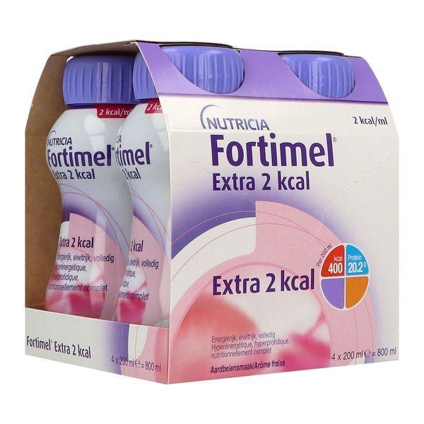 FORTIMEL EXTRA 2 KCAL DADFMS, arôme fraise, 200 ml x 4