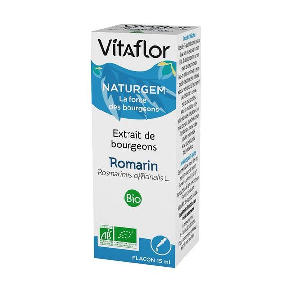 BOURGEONS ROMARIN VITAFLOR BIO Solution buvable, complément alimentaire à base de plantes, fl 15 ml
