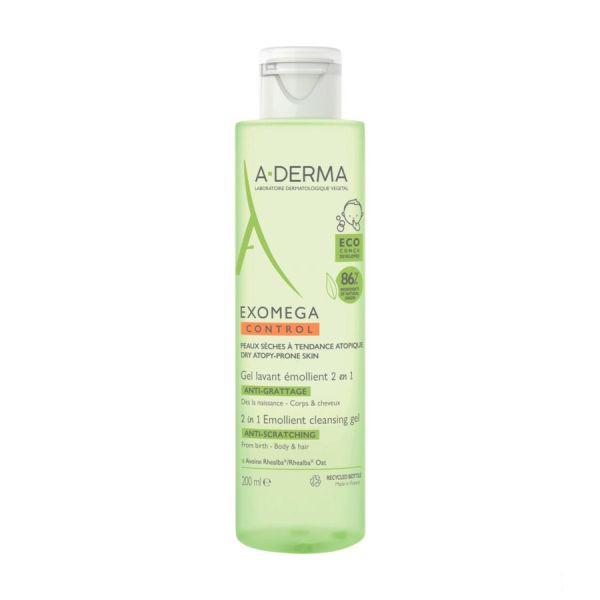 A-Derma Exomega Control Gel Lavant 2 En 1 Flacon 200 Ml 1