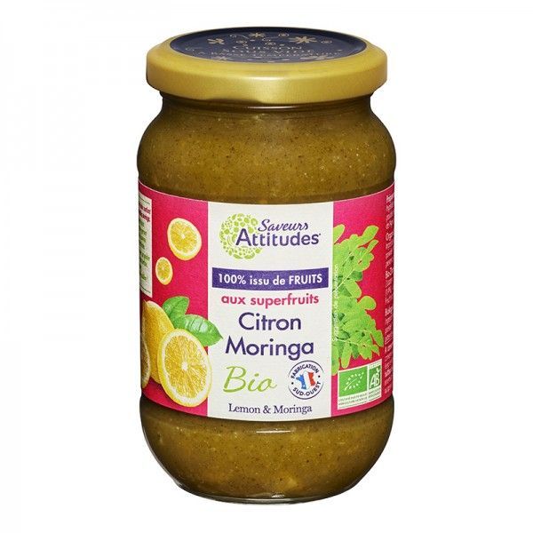 Saveurs Attitudes - Préparation aux fruits 100 % Citron Moringa BIO - pot 310 g