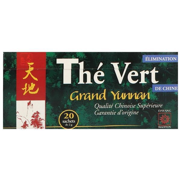 LILIANG THE DE CHINE THE VERT Thé vert de Chine grand Yunnan, infusette, bt 20