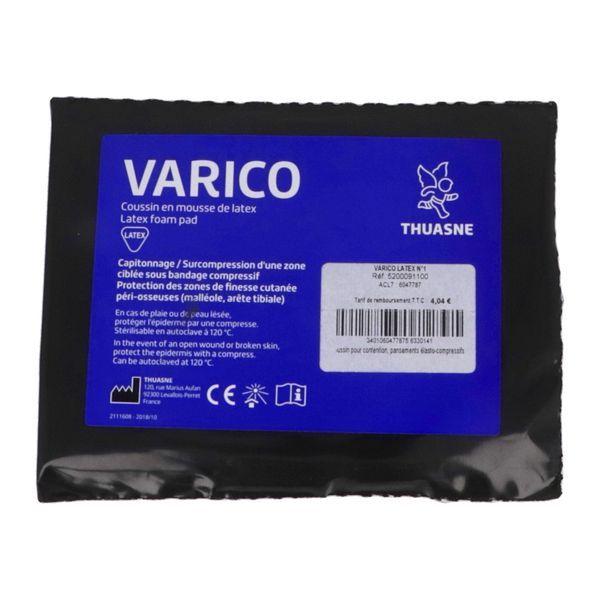VARICO RUBBER HEART Coussin en mousse de latex à bords biseautés, n° 1, unité