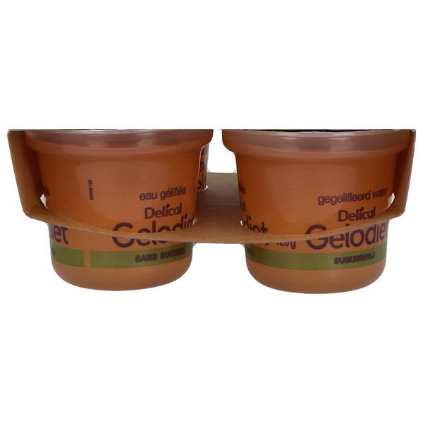 DELICAL GELODIET EAUX GELIFIEES AVEC EDULCORANT Denrée alimentaire destinée à des fins médicales spéciales, saveur orange, 120 g x 4