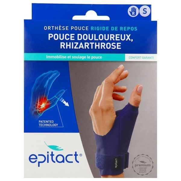 EPITACT ORTHESE POUCE RIGIDE DE REPOS Orthèse de pouce rigide statique, droit, small (ref. 0571DR), unité