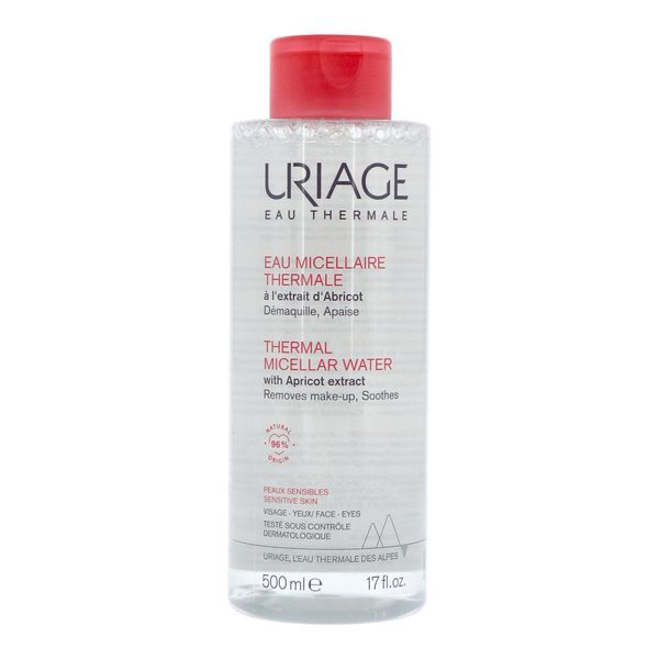 URIAGE EAU MICELLAIRE THERMALE PEAUX SENSIBLES Eau micellaire thermale à l'extrait d'abricot, fl 500 ml