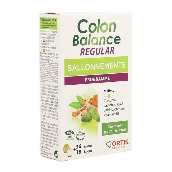 Ortis Colon balance regular - 36 comprimés jaunes + 18 comprimés blancs