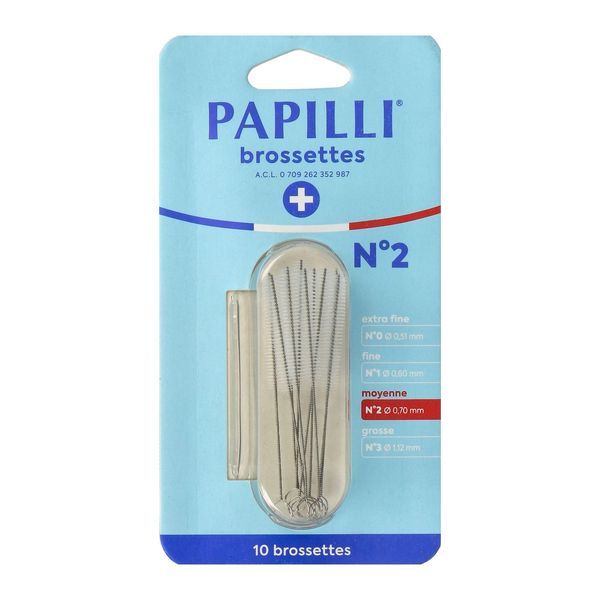 PAPILLI BROSSETTE Brossette interdentaire, n° 2, moyenne, bt 10