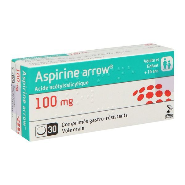ASPIRINE ARROW Comprimé gastrorésistant 100 mg, boîte 30