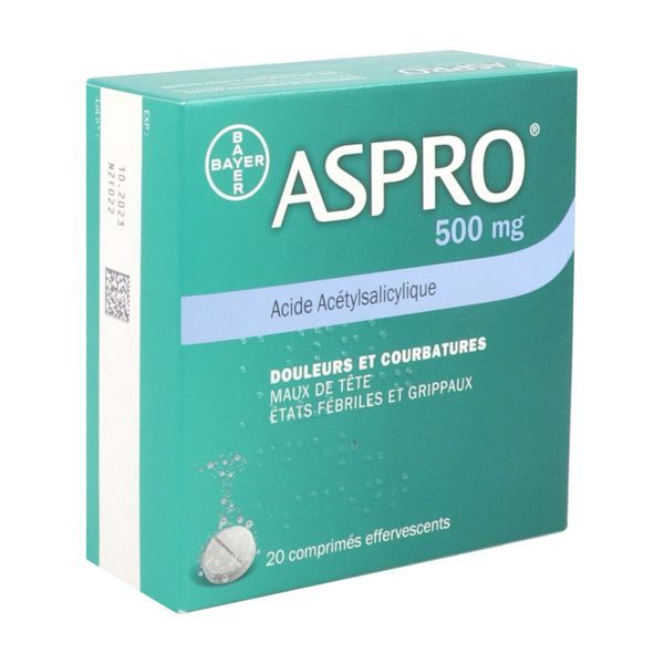 ASPRO 500 EFFERVESCENT COMPRIME EFFERVESCENT B/20