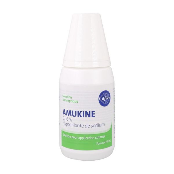 Amukine 0,06 Pour Cent Solution Pour Application Locale 1 Flacon(S) Polyethylene De 250 Ml