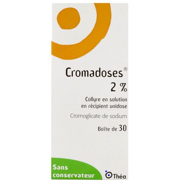 CROMADOSES Collyre en solution 2 %, boîte 30 récipients unidoses 0,3 ml