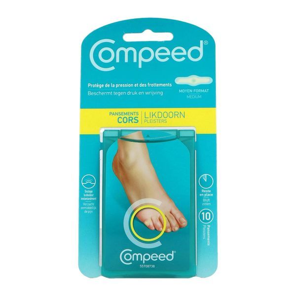 COMPEED CORS Pansement hydrocolloïde, moyen modèle, bt 10