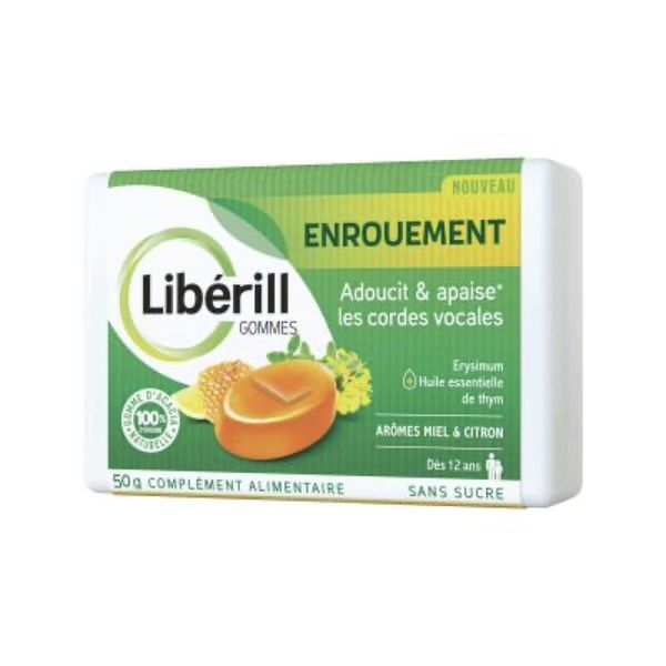 LIBERILL GOMMES ENROUEMENT Gomme, complément alimentaire à base d'extrait et d'huile essentielle de plantes, bt 50 g