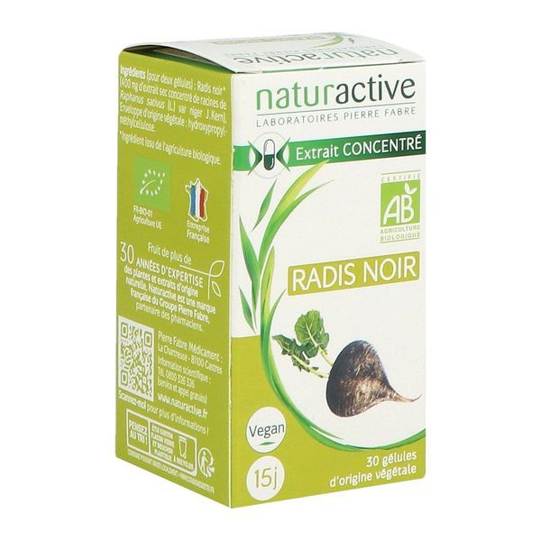 NATURACTIVE GELULE RADIS NOIR BIO Gélule, complément alimentaire à base de radis noir, bt 30