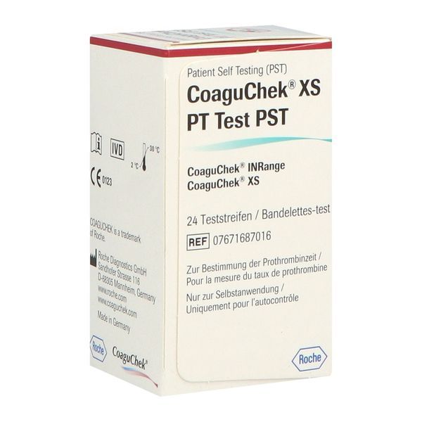 COAGUCHEK XS PT TEST PST Bandelette réactive, bt 24