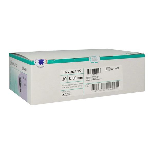 FLEXIMA 3S MAXI ROLL'UP Poche vidable, système 2 pièces avec anneau flottant, opaque, diamètre 80 mm (ref. 932480FR), bt 30