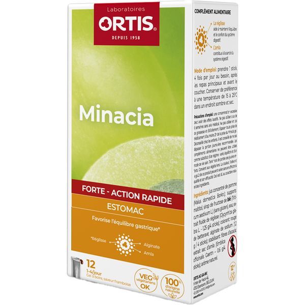 MINACIA FORTE Gel buvable, complément alimentaire à base de réglisse, d'amla et d'alginate, bt 12