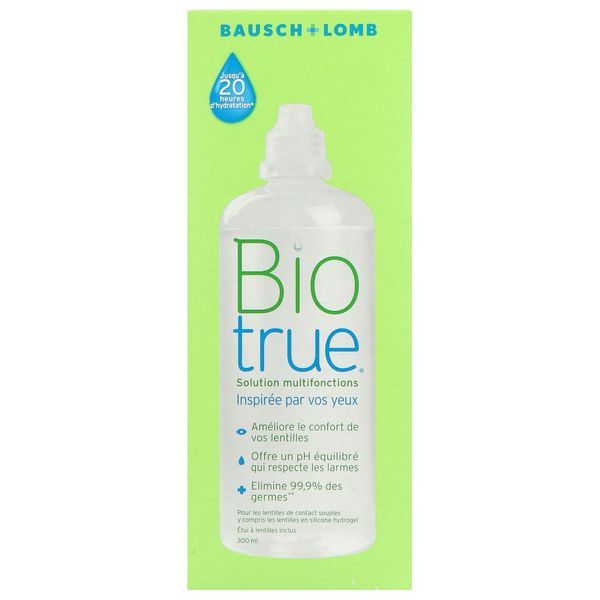 Bausch & Lomb Biotrue Solution Sterile Pour Lentilles Souples + Etui A Lentille Flacon 300 Ml 1