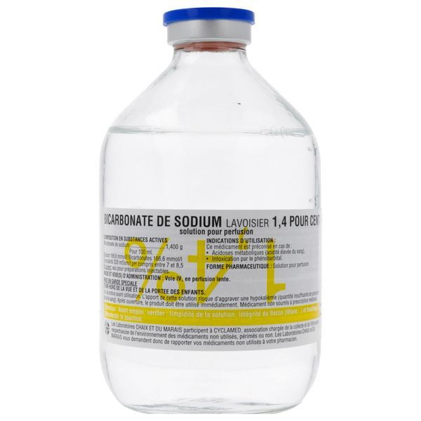 BICARBONATE DE SODIUM LAVOISIER Solution pour perfusion 1,4 %, boîte 1 flacon 500 ml