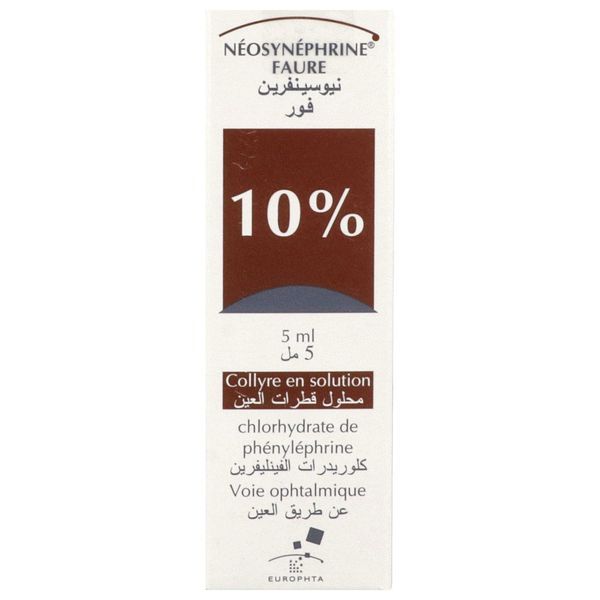 NEOSYNEPHRINE FAURE Collyre en solution 10 %, boîte 1 flacon compte-gouttes 5 ml