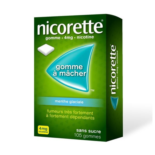 Nicorette Menthe Glaciale 4 Mg Sans Sucre (Nicotine) Gomme A Macher Medicamenteuse Edulcoree Au Xylitol Et A L'Acesulfame Potassique Sous Plaquettes T