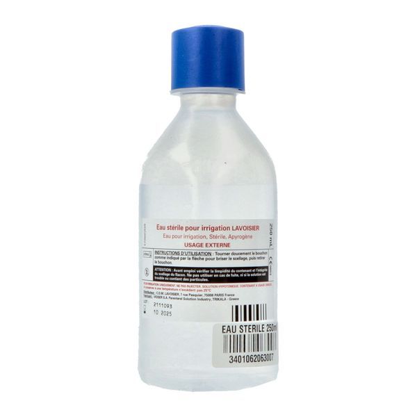 EAU STERILE POUR IRRIGATION LAVOISIER Eau stérile pour irrigation, fl 250 ml, bt 1