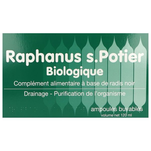 RAPHANUS S.POTIER BIOLOGIQUE Solution buvable, complément alimentaire à visée hépatobiliaire, bt 12