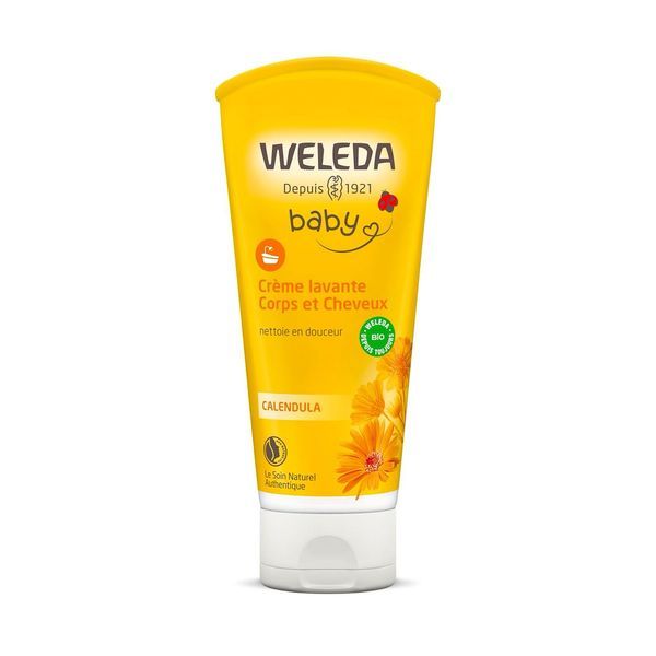 WELEDA BABY CALENDULA CREME LAVANTE CORPS &CHEVEUX Crème lavante au calendula bio, tube 200 ml