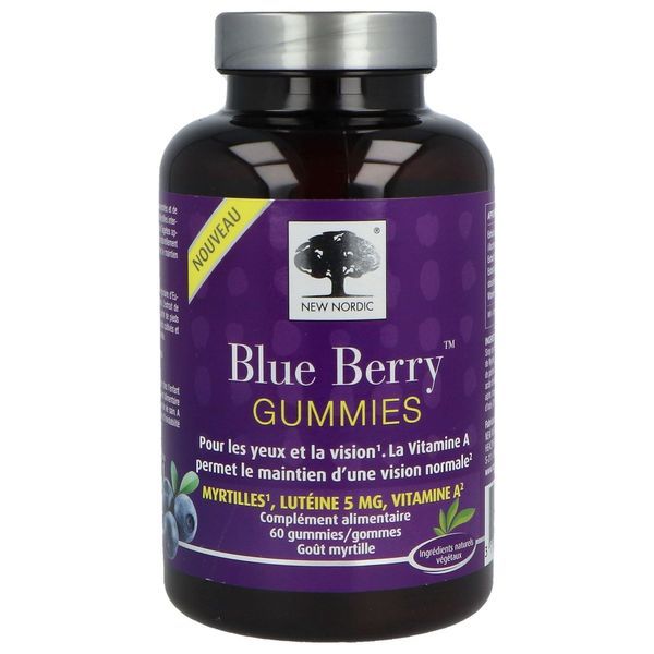 BLUE BERRY GUMMIES Gummies, complément alimentaire à base d'extraits végétaux et de vitamine A, bt 60