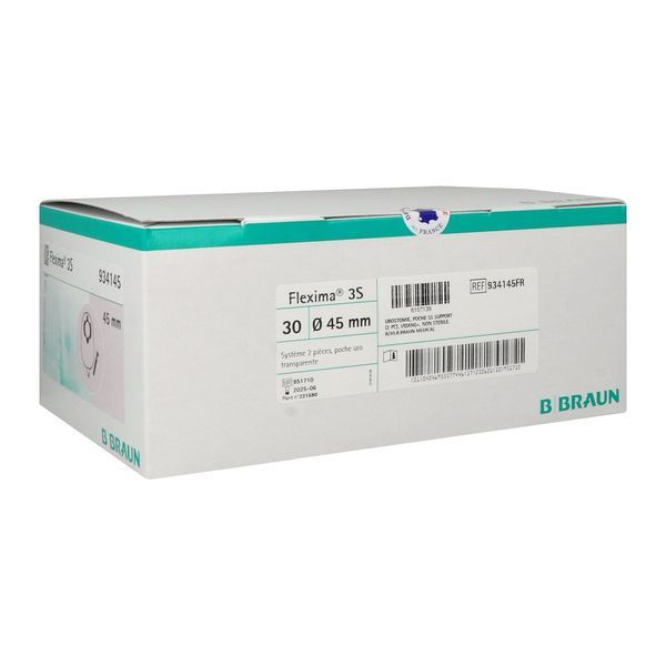 FLEXIMA 3S URO Poche vidangeable, système 2 pièces avec anneau flottant, transparente, diamètre 45 mm (ref. 934145FR), bt 30