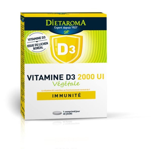 Dietaroma Vitamine D3 végétale 2000 UI - 40 comprimés