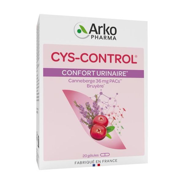 CYS CONTROL CONFORT URINAIRE GELULE Gélule, complément alimentaire à base d'extraits de canneberge et de bruyère, bt 20