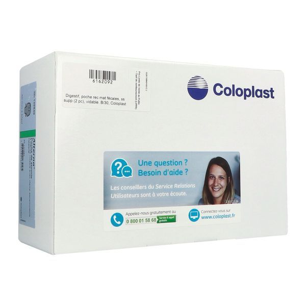 ALTERNA PLUS SYSTEME 2 PIECES VIDABLE Poche Maxi ouverte vidable, avec clamp intégré, système 2 pièces, opaque, prédécoupé, diamètre 40 mm, bt 30