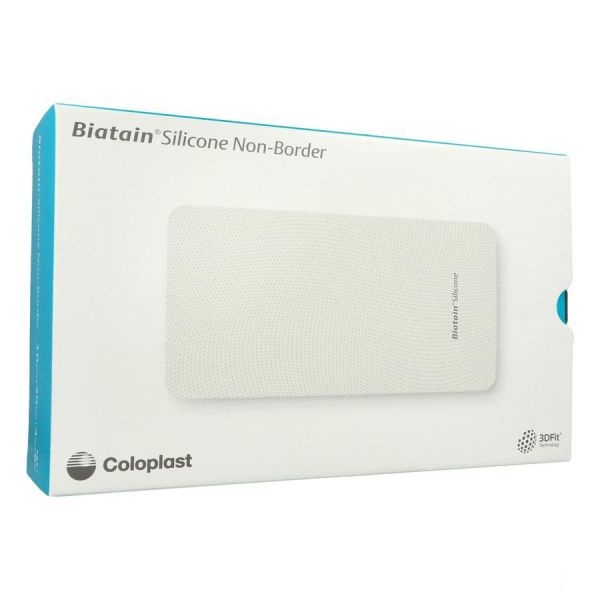 Biatain® Silicone Non Border - 3DFIT Technology - Boîte de 10 pansements hydrocellulaires siliconés sans bords, micro adhérents - 10X20CM Référence: 3