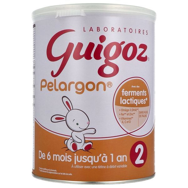 GUIGOZ 2 PELARGON Lait de suite pour nourrisson 2ème âge, bt 780 g