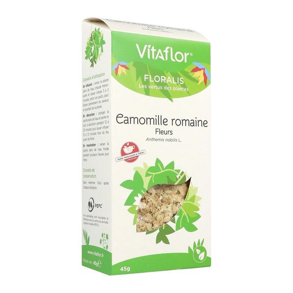 CAMOMILLE ROMAINE VITAFLOR Fleur de camomille romaine, vrac, bt 45 g