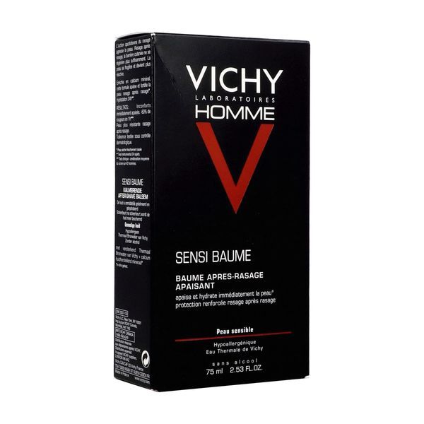 VICHY HOMME SENSI BAUME CA Baume confort antiréaction au calcium dermoassimilable, tube 75 ml