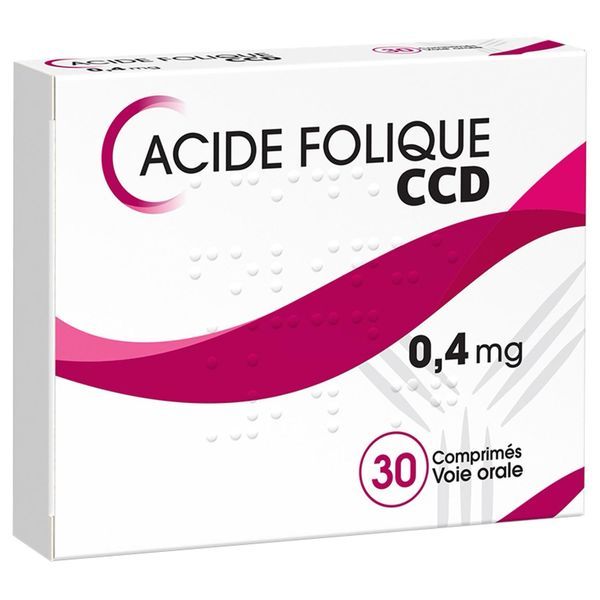 ACIDE FOLIQUE CCD Comprimé 0,4 mg, boîte 90