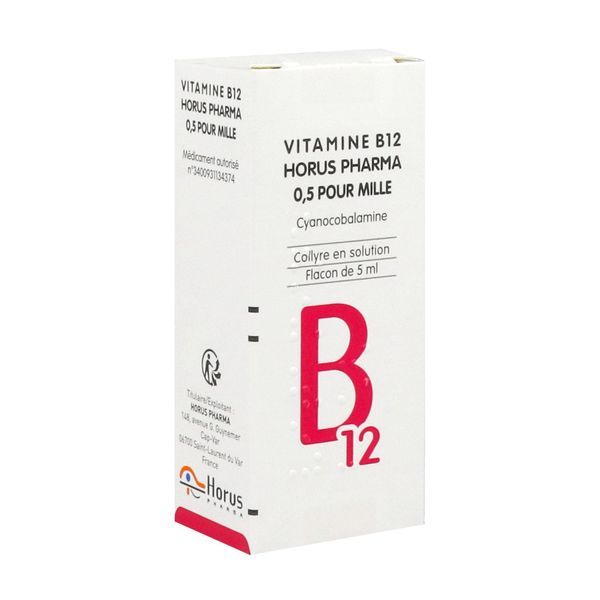 VITAMINE B12 HORUS PHARMA Collyre en solution 0,5 pour mille, flacon 5 ml
