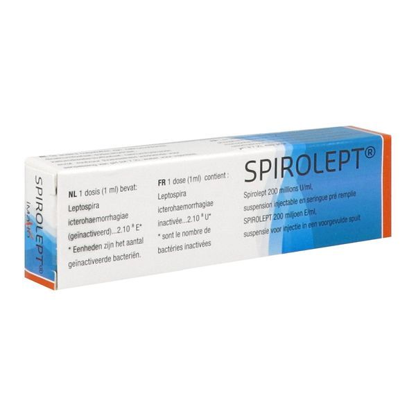 Spirolept 200 Millions U/Ml Suspension Injectable En Seringue Pre-Remplie Vaccin Leptospires Inactive 1 Seringue(S) Preremplie(S) En Verre De 1 Ml