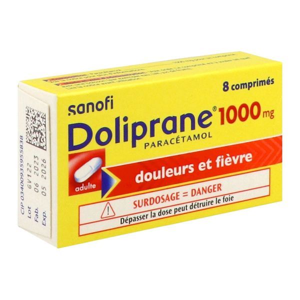 DOLIPRANE Comprimé 1000 mg, boîte 8