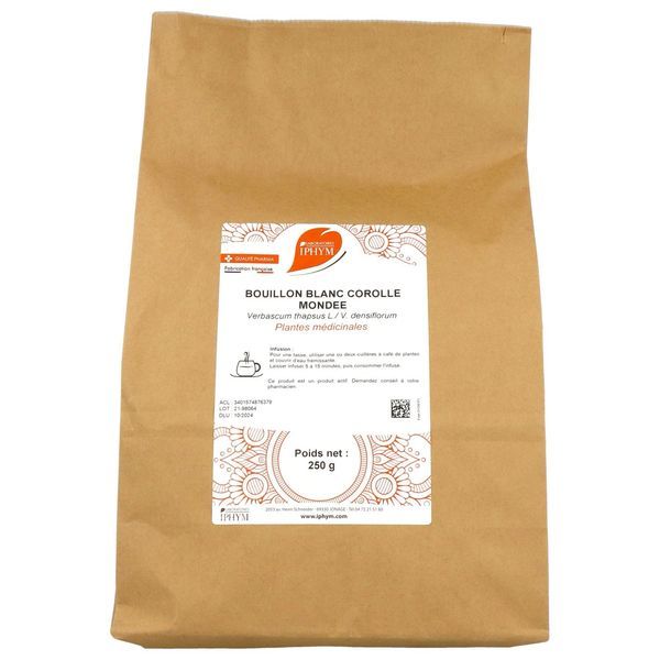 BOUILLON BLANC PHARMA PLANTES Fleur de bouillon blanc, vrac, coupée, sac 250 g