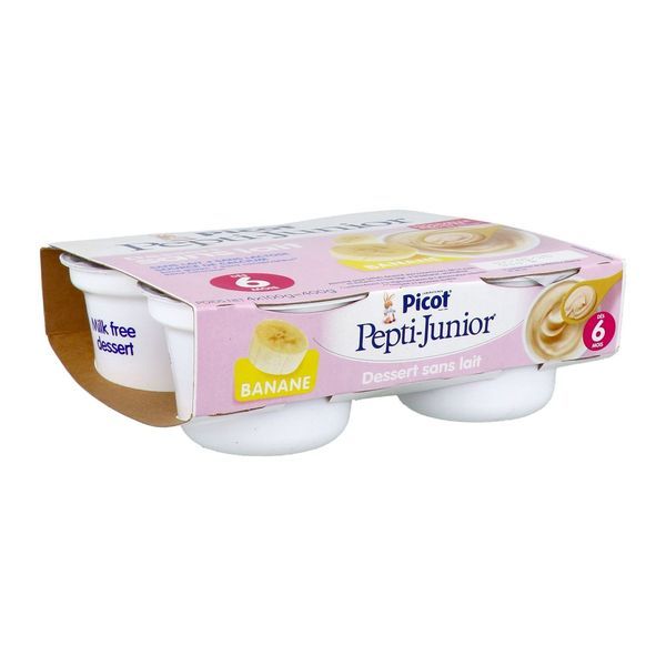 PICOT PEPTI - JUNIOR DESSERT SANS LAIT Dessert sans lait, banane, 100 g x 4