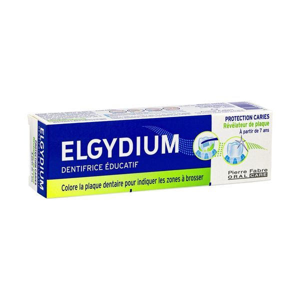 ELGYDIUM PROTECTION CARIES REVELATEUR DE PLAQUE Dentifrice fluoré, révélateur de plaque, arôme pomme fraîche, tube 50 ml