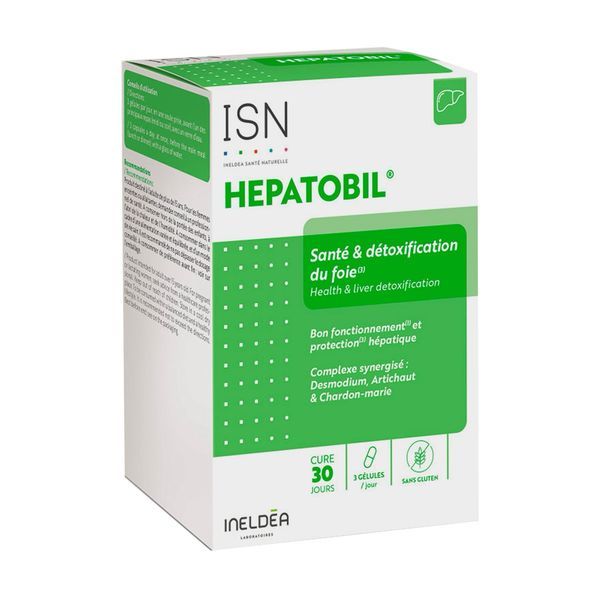 HEPATOBIL Gélule, complément alimentaire à base de Desmodium, Artichaut et Chardon Marie, pilulier 90