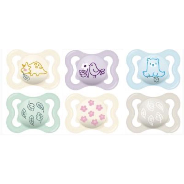 MAM SUPREME SUCETTE 2 - 6 MOIS Sucette anatomique, téterelle silicone, 1er âge, N° 26, blister 2