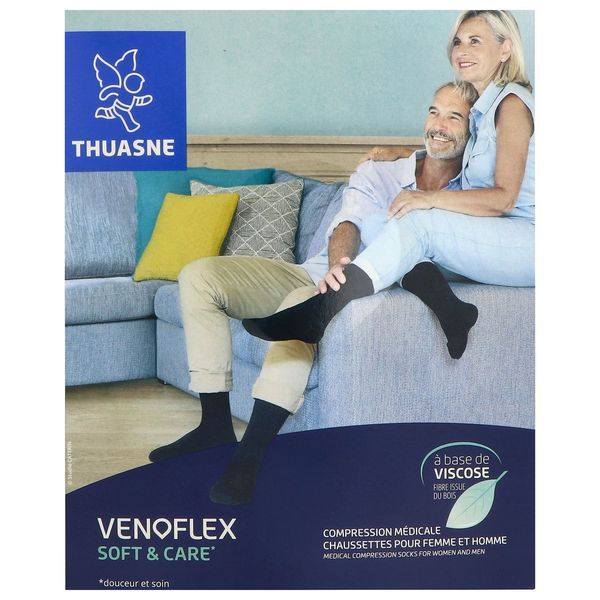 VENOFLEX 2 SOFT & CARE Chaussette médicale de compression classe 2 pour homme et femme, normal taille 3, paire