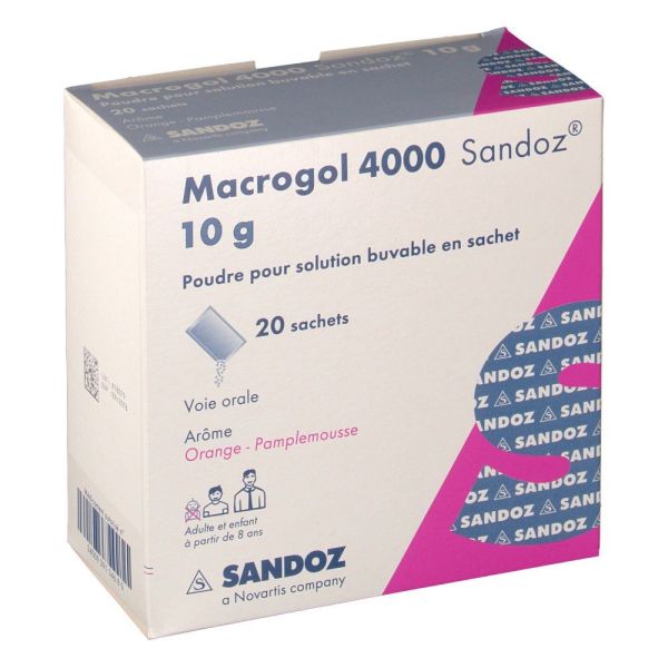 Macrogol 4000 Sandoz 10 G Poudre Pour Solution Buvable En Sachet B/20