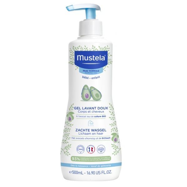 Mustela Gel Lavant Doux A L'Avocat Bio Eau Flacon 500 Ml 1